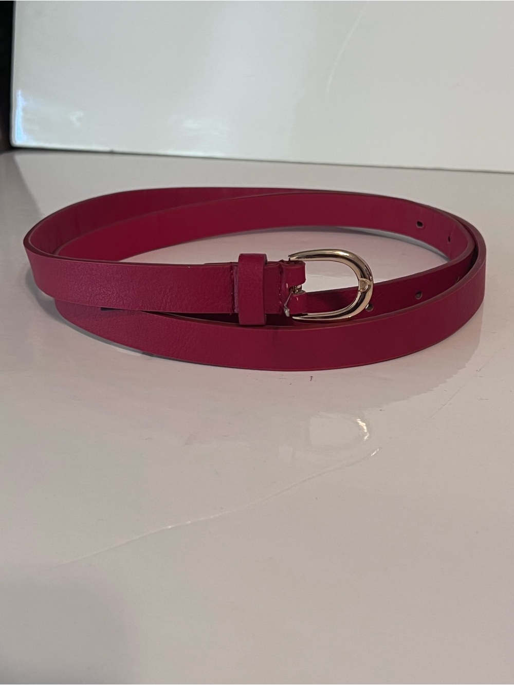 Torrid Red Faux Leather Gold Hardware Belt Size 1X